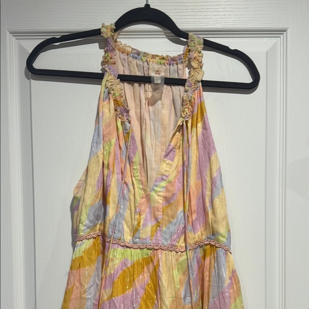 PQ Swim Pink and Yellow Tiered Ruffled Sundress - Picture 4 of 8
